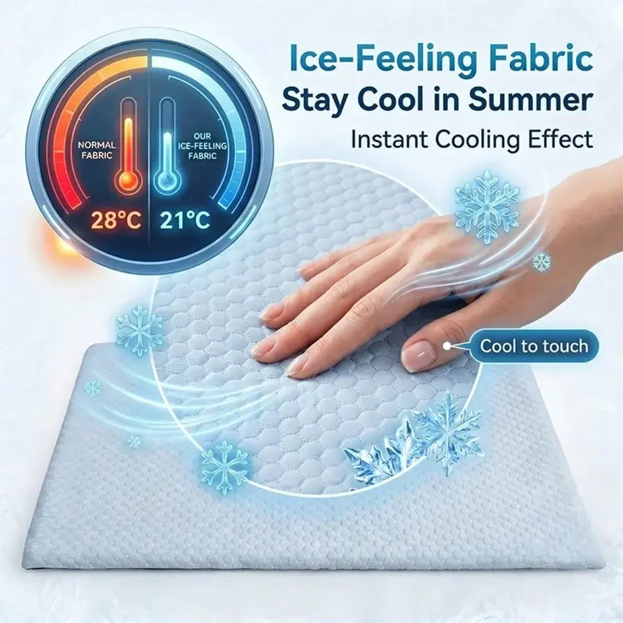 Sponge Cooling Dog Bed, Thick Padding Comfortable Cool Breathable Dog Nest, Non-Slip And Washable Cooling Small Dog Bed, Suitable For All Seasons