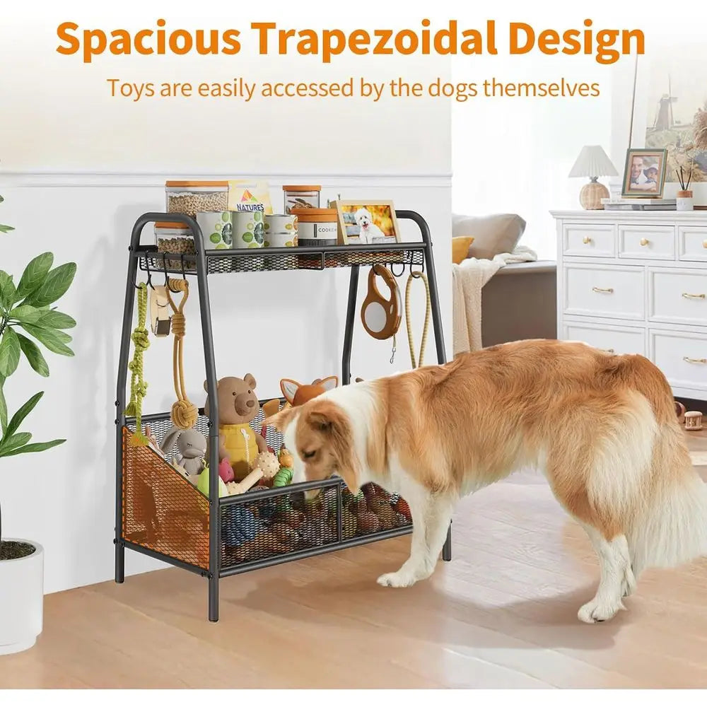 Large Dogs Toy Bin with Storage Organizer, Chew-Resistant Toy Box for Dog Supplies, Pet Toy Box and Storage