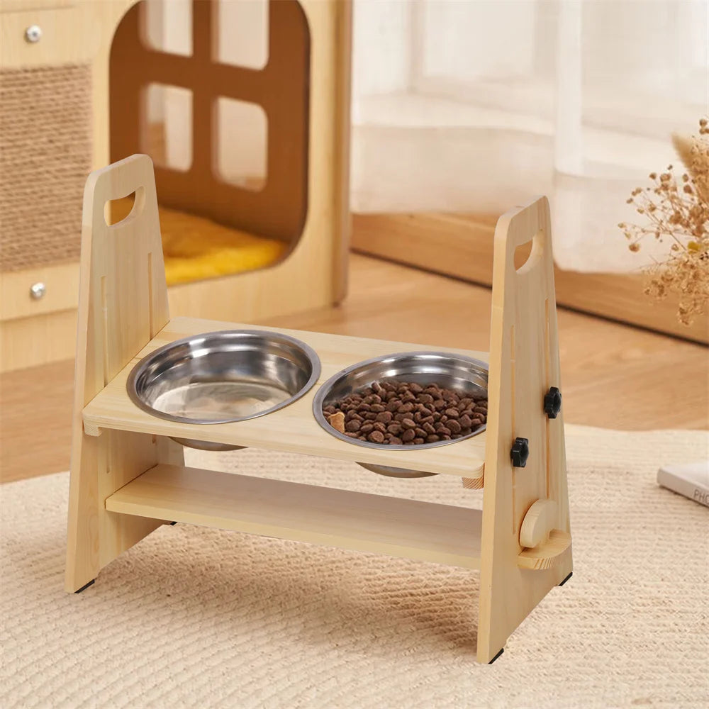 Height Adjustable Elevated Dog Bowls Tall Raised Feeder Stand Dog Food Water Bowl Feeder Station for Small, Medium and Large Dogs