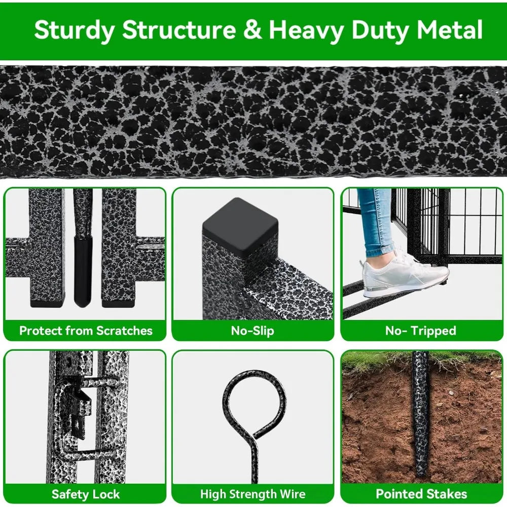 Dog Playpen Outdoor Extra Wide 12 Piece Panels Heavy Duty Anti-Rust Coating-Strengthened Dog Fence 40 Height