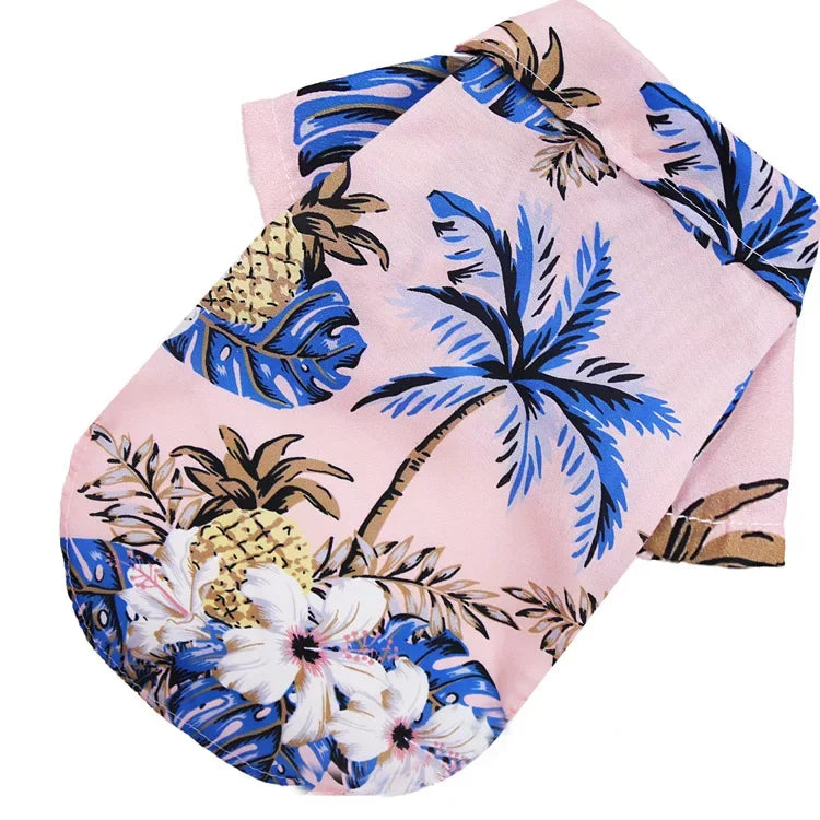 Hawaiian Beach Style Summer Dog Shirt Light‑Breathable Pet Clothes For Small Medium Puppy Dogs Cats Fit For Pug French Bulldog Vacation Outdoor Pet Apparel Supply