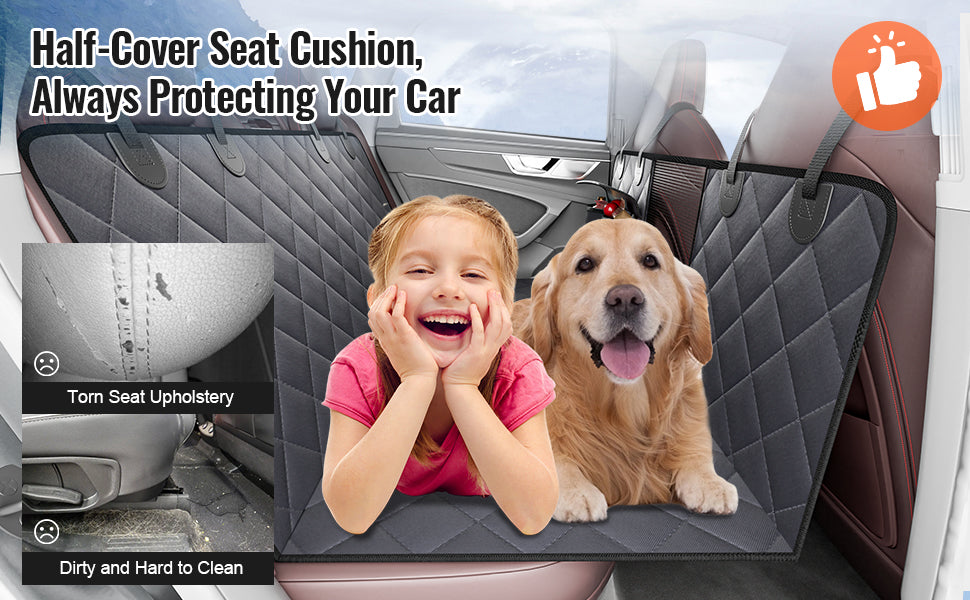 Back Seat Extender for Dogs Dog Hammock for Car Back seat Waterproof Hard Bottom Dog Car Seat Cover for Back Seat