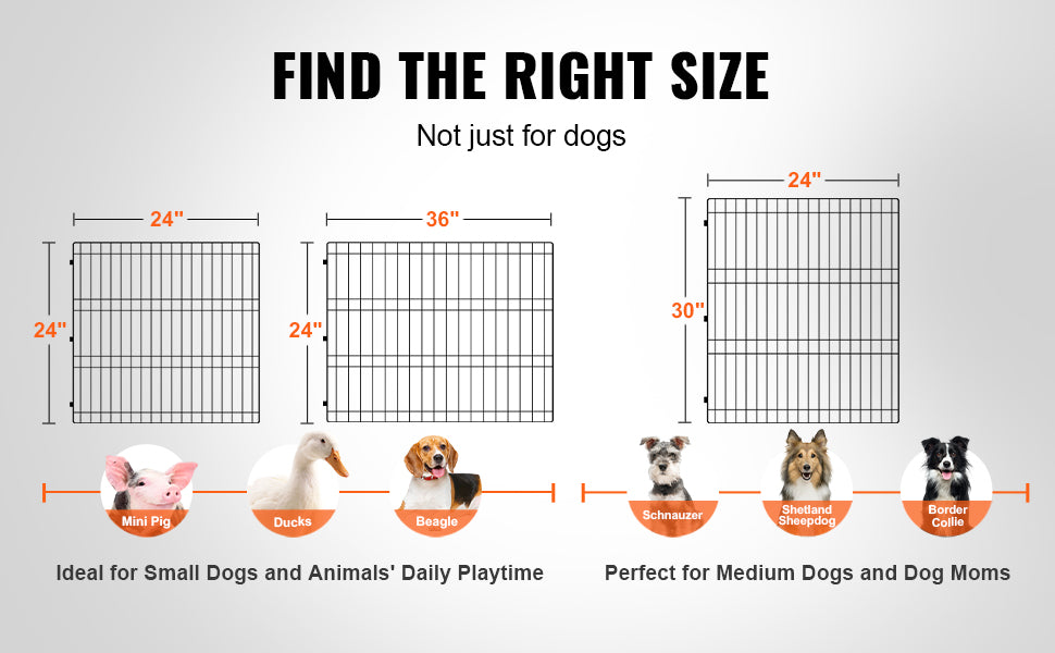 VEVOR Dog Playpen Foldable Metal Pet Exercise Pen Dog Fence Indoor and Outdoor Pen with 600D Oxford Fabric Top Cover for Dogs